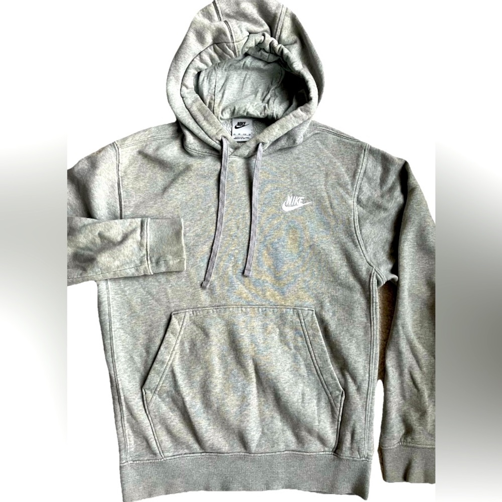 NIKE Classic gray pullover HOODIE men’s XS Comfy Logo SWEATSHIRT VGUC